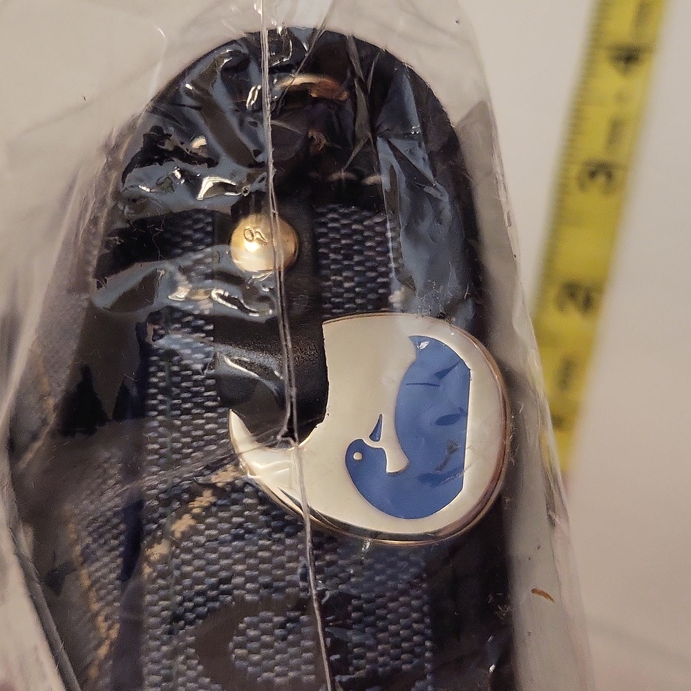 NWT Dooney and Bourke Blue Logo Wristlet with Black Leather Trim - Picture 5 of 6